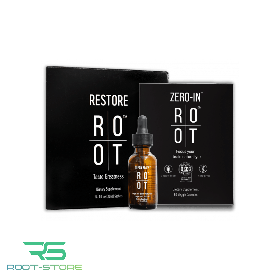 ROOT Trinity Pack | 1x Clean Slate + 1x Zero-In + 1x Restore